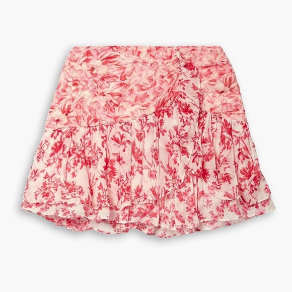 NWOT LoveShackFancy silk miniskirt - Picture 2 of 8